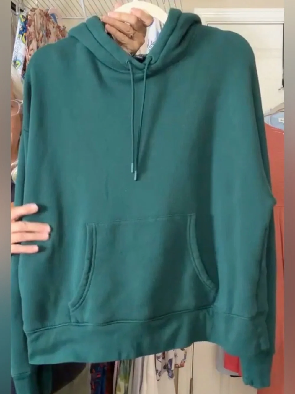 J Crew Men's Hoodie in Forest Green, Size Large